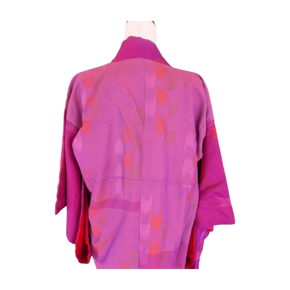 Vintage Fuchsia Japanese Kimono OS Fits Most - Picture 8 of 13